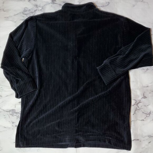 Victoria's Secret Black Velvet Button Down Shirt - Picture 5 of 5